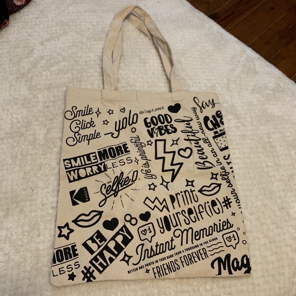Polaroid canvas tote